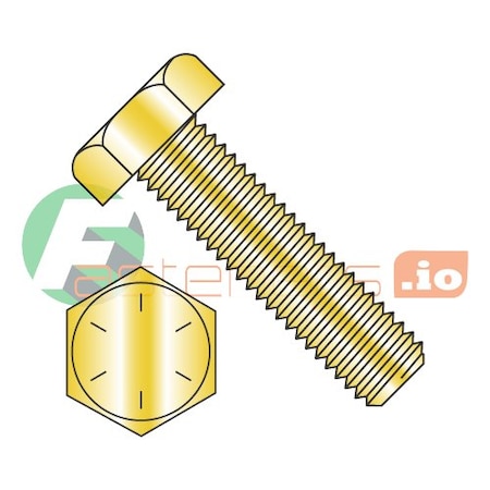 Grade 8, 5/16-18 Hex Head Cap Screw, Zinc & Yellow Plated Steel, 2 In L, 800 PK